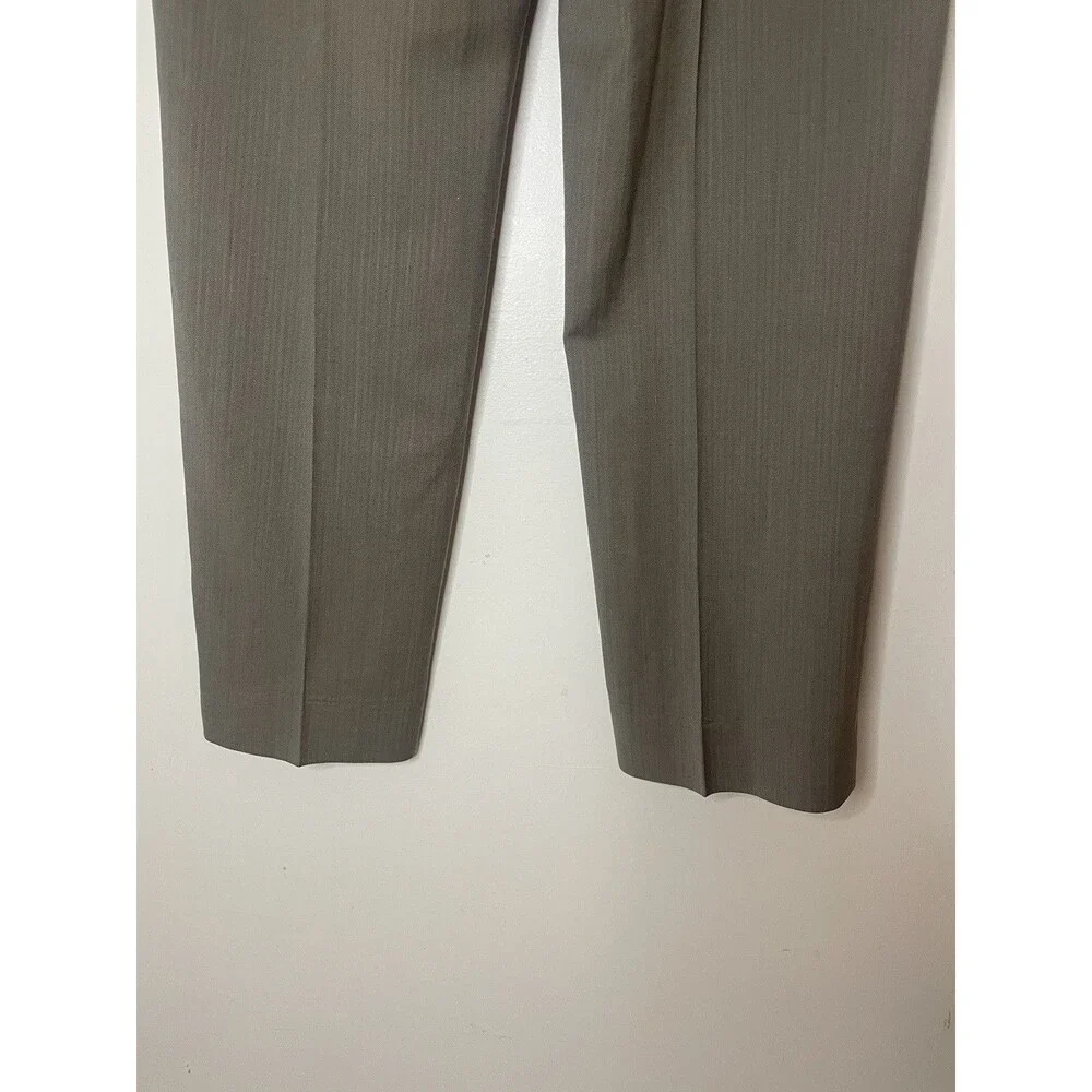 Banana Republic Wool Men’s Dress Pants Taupe Herringbone Pattern Size 34x30